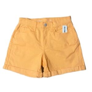 Old Navy Girls Orange High-Waist Cotton Shorts